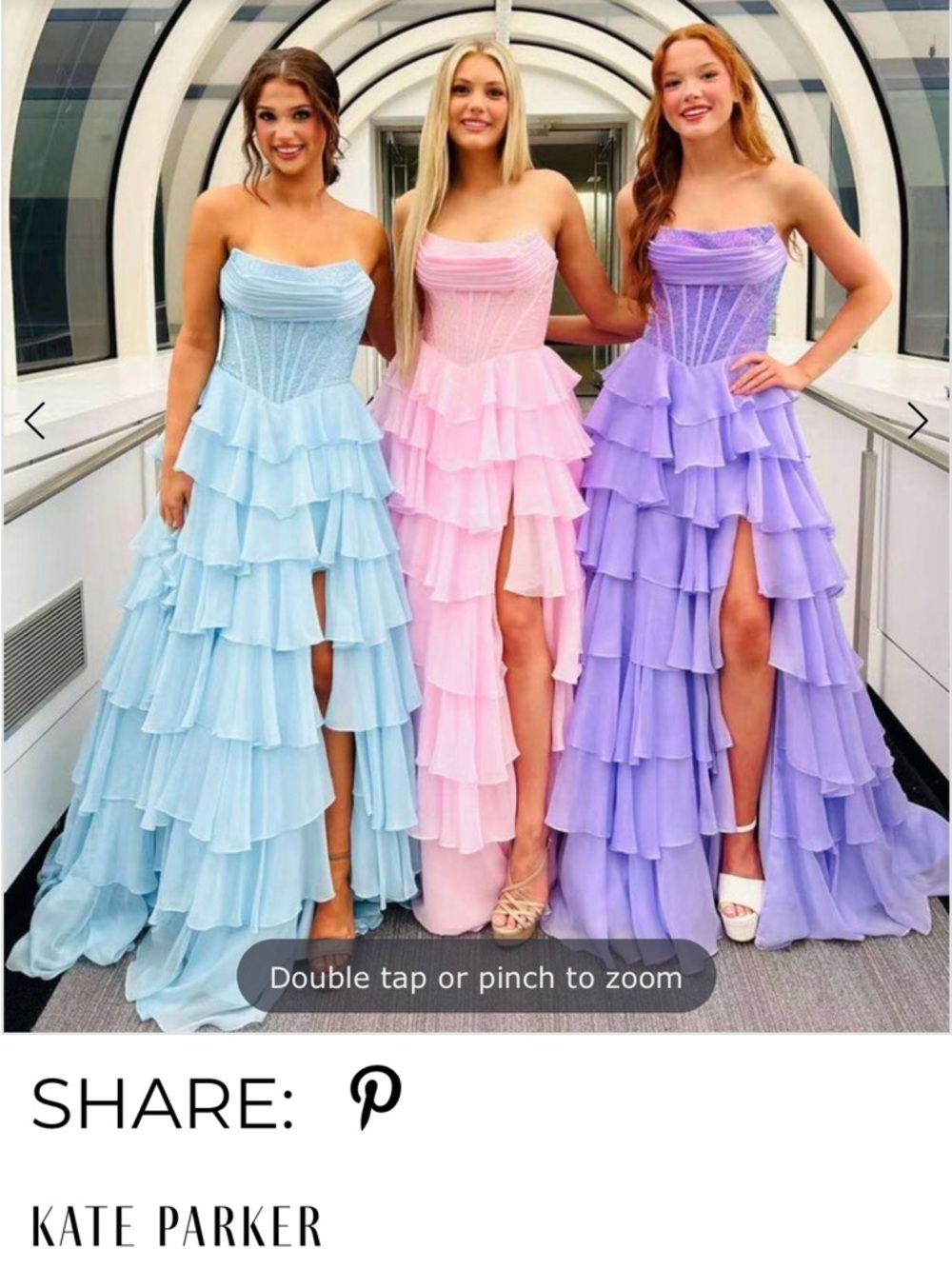 Strapless Ruffled Tiered Prom Dress in Light Blue